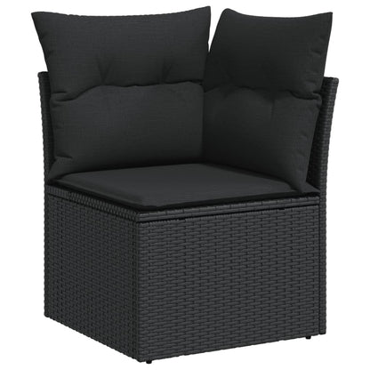 Set Divani da Giardino 10pz con Cuscini in Polyrattan Nero | homemem39