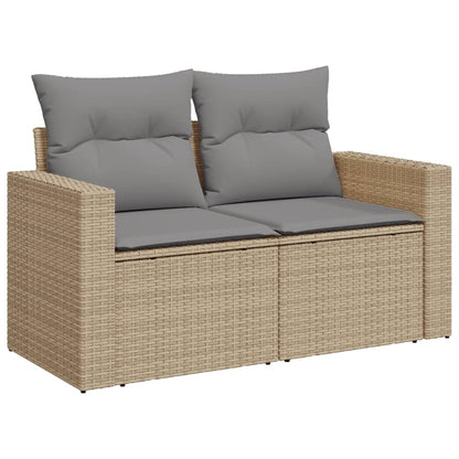 Set Divano da Giardino 10 pz con Cuscini Beige in Polyrattan - homemem39