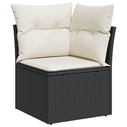 Set Divani da Giardino 11 pz con Cuscini in Polyrattan Nero | homemem39