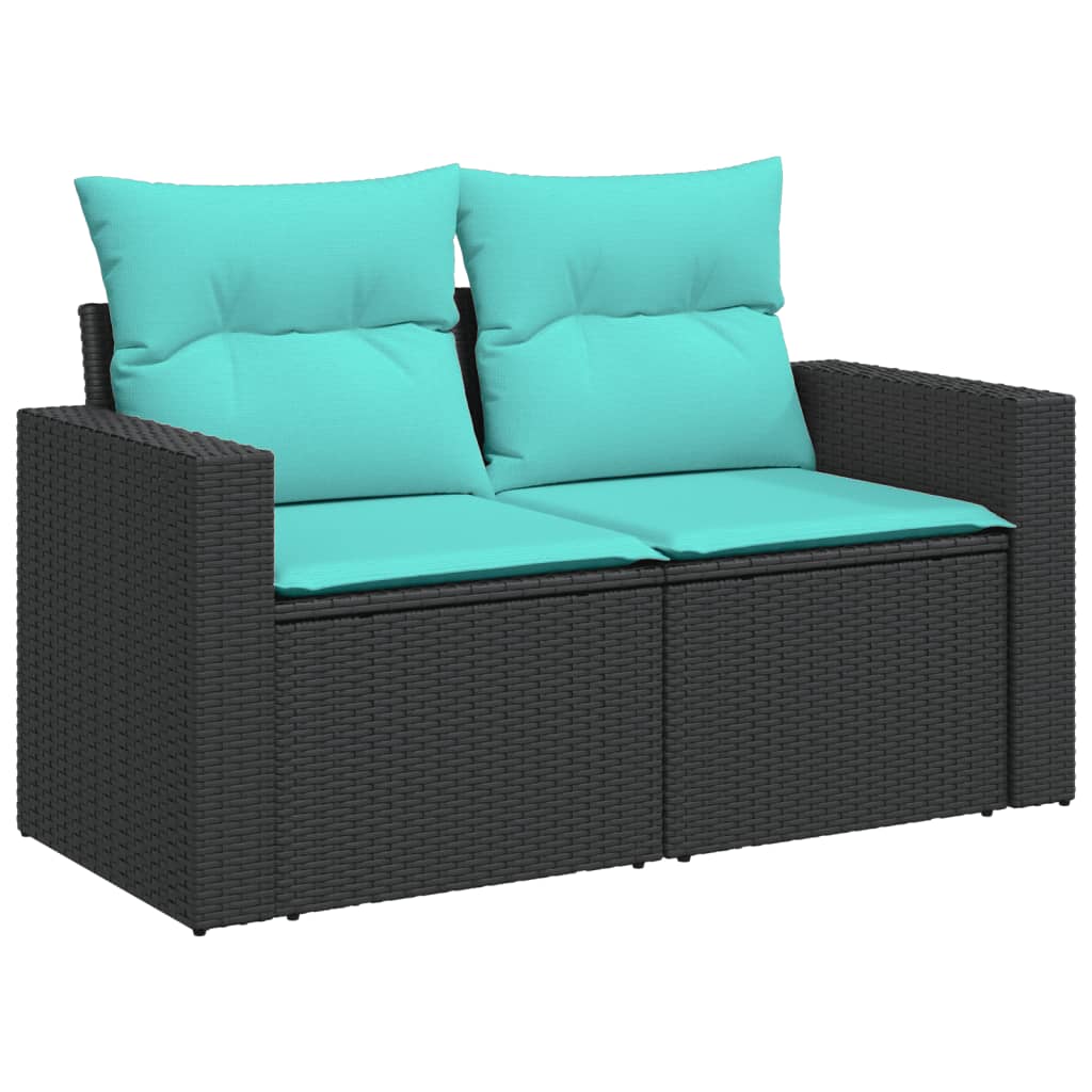 Set Divani da Giardino 11 pz con Cuscini in Polyrattan Nero | homemem39