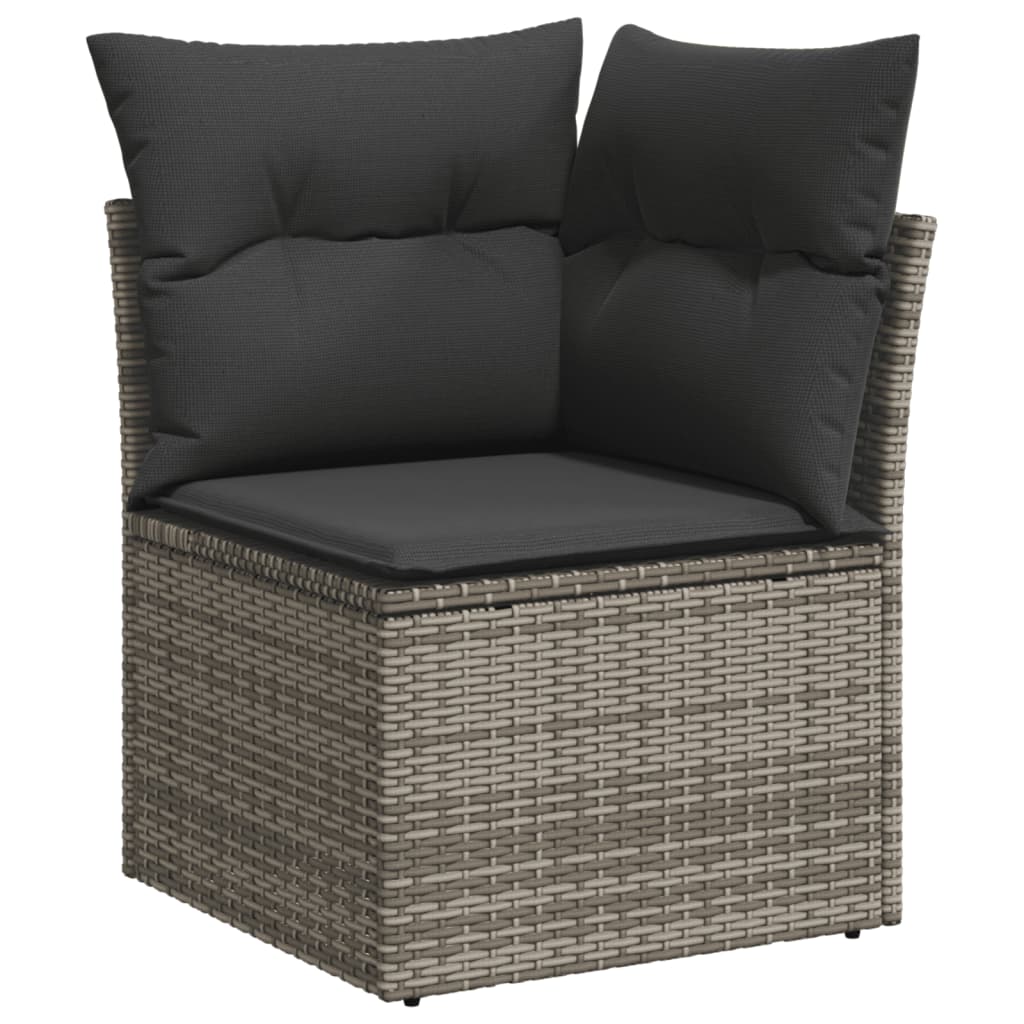 Set Divano da Giardino 10 pz con Cuscini Grigio in Polyrattan | homemem39