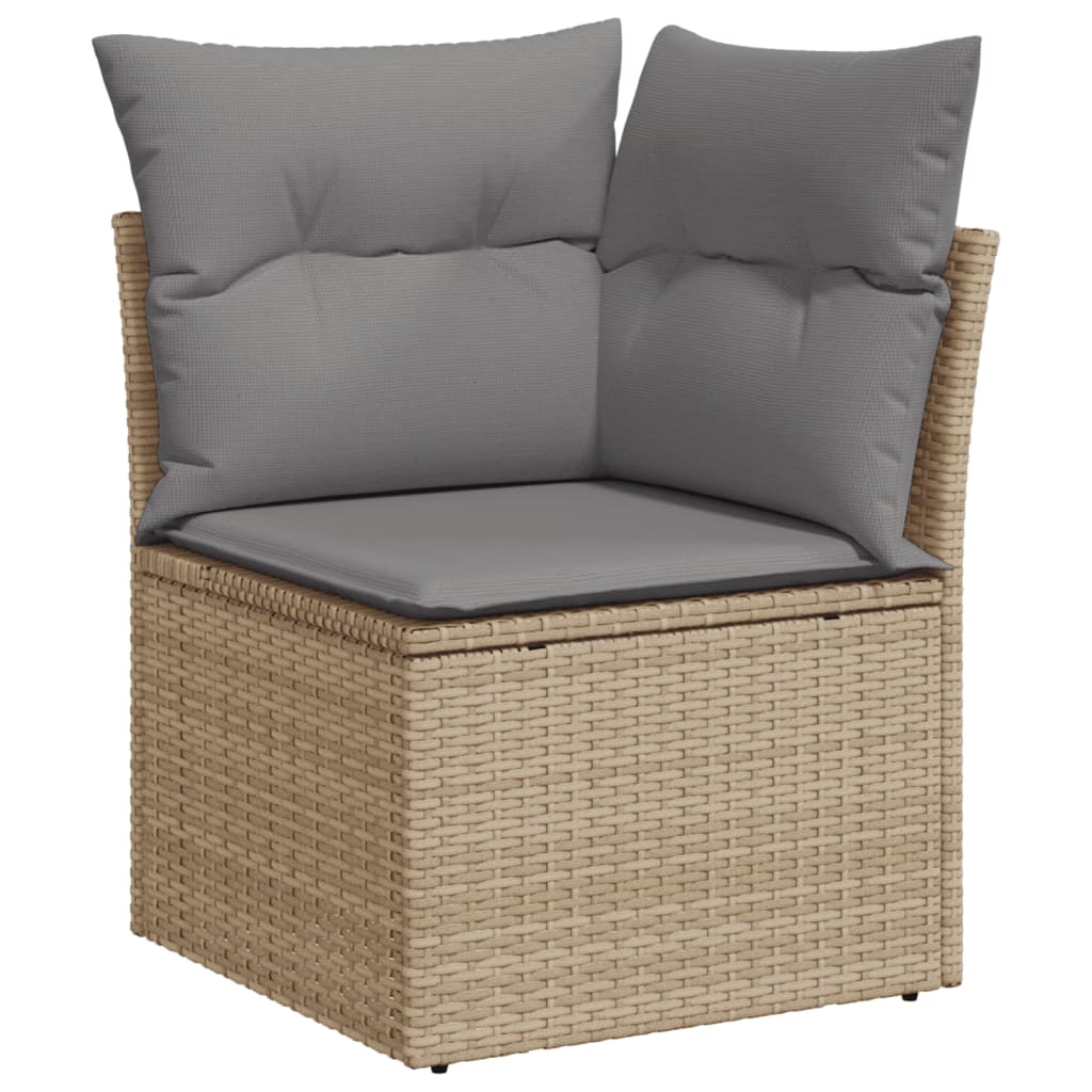 Set Divani da Giardino 11 pz con Cuscini Beige in Polyrattan | homemem39