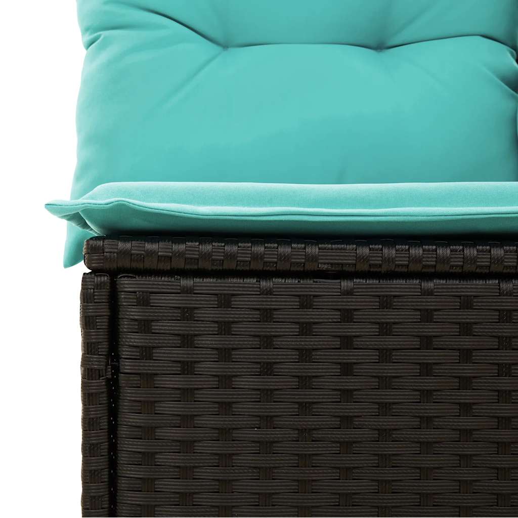 Set Divani da Giardino 11 pz con Cuscini Nero in Polyrattan | homemem39