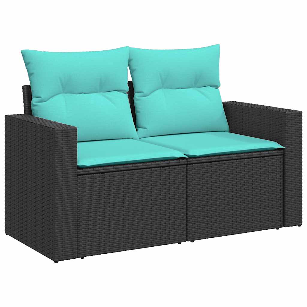 Set Divani da Giardino 11 pz con Cuscini Nero in Polyrattan | homemem39