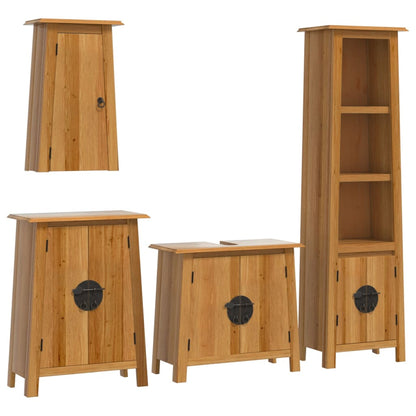Set Mobili da Bagno 4 pz in Legno Massello di Pino | homemem39