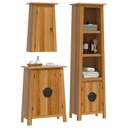 Set Mobili da Bagno 3 pz in Legno Massello di Pino | homemem39