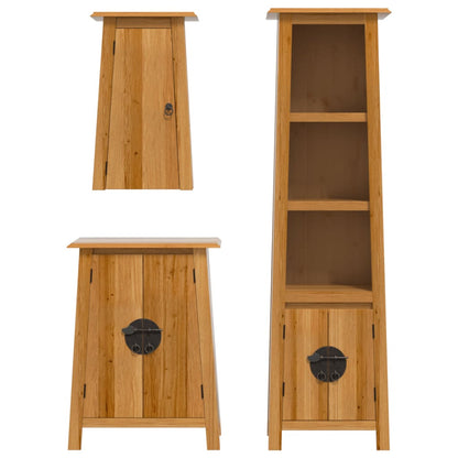 Set Mobili da Bagno 3 pz in Legno Massello di Pino | homemem39