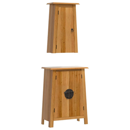 Set Mobili da Bagno 2 pz in Legno Massello di Pino | homemem39
