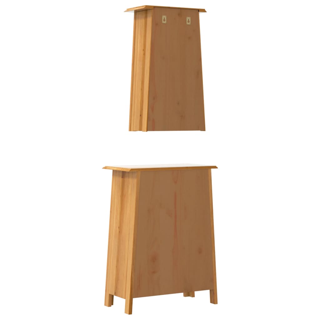 Set Mobili da Bagno 2 pz in Legno Massello di Pino | homemem39
