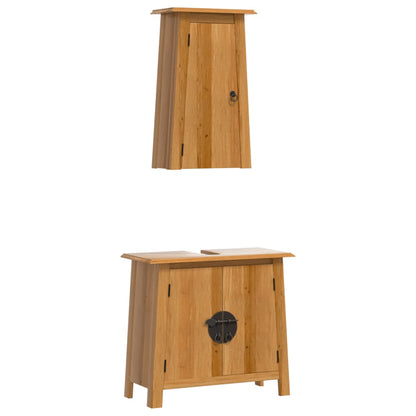 Set Mobili da Bagno 2 pz in Legno Massello di Pino | homemem39