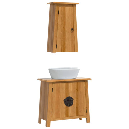 Set Mobili da Bagno 2 pz in Legno Massello di Pino | homemem39