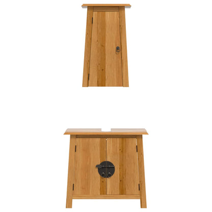 Set Mobili da Bagno 2 pz in Legno Massello di Pino | homemem39