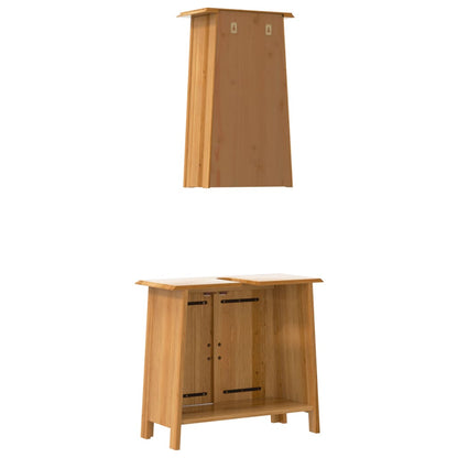 Set Mobili da Bagno 2 pz in Legno Massello di Pino | homemem39