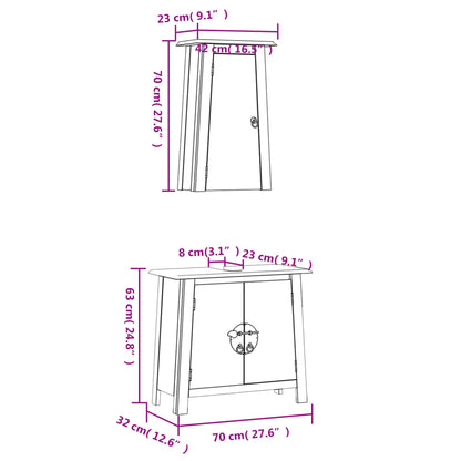 Set Mobili da Bagno 2 pz in Legno Massello di Pino | homemem39