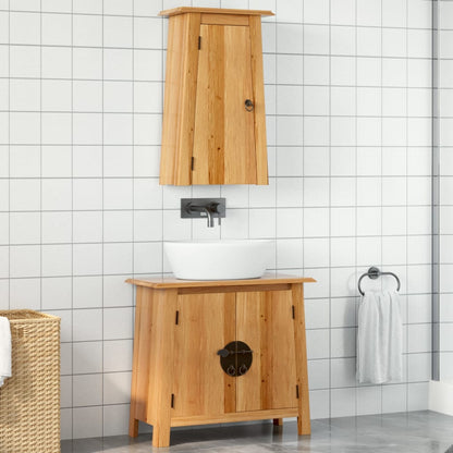 Set Mobili da Bagno 2 pz in Legno Massello di Pino | homemem39