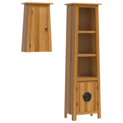 Set Mobili da Bagno 2 pz in Legno Massello di Pino | homemem39
