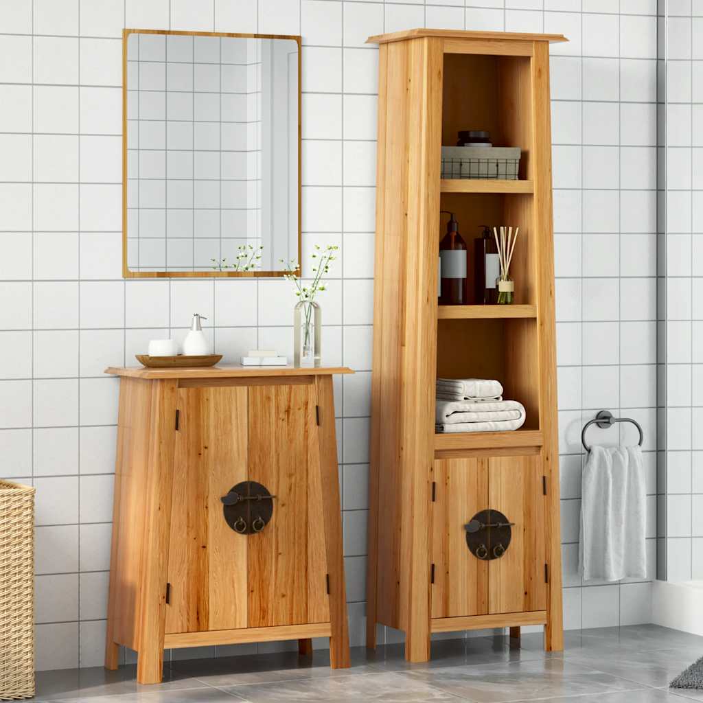 Set Mobili da Bagno 2 pz in Legno Massello di Pino | homemem39