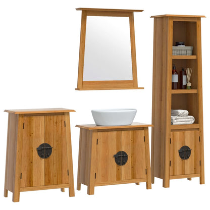 Set Mobili da Bagno 4 pz in Legno Massello di Pino | homemem39