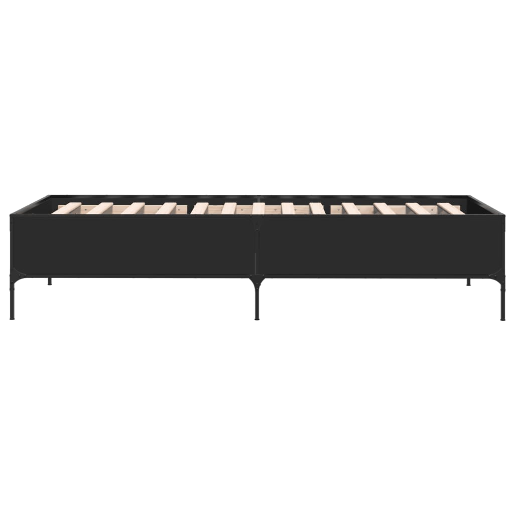 Giroletto Nero 100x200 cm in Legno Multistrato e Metallo | homemem39