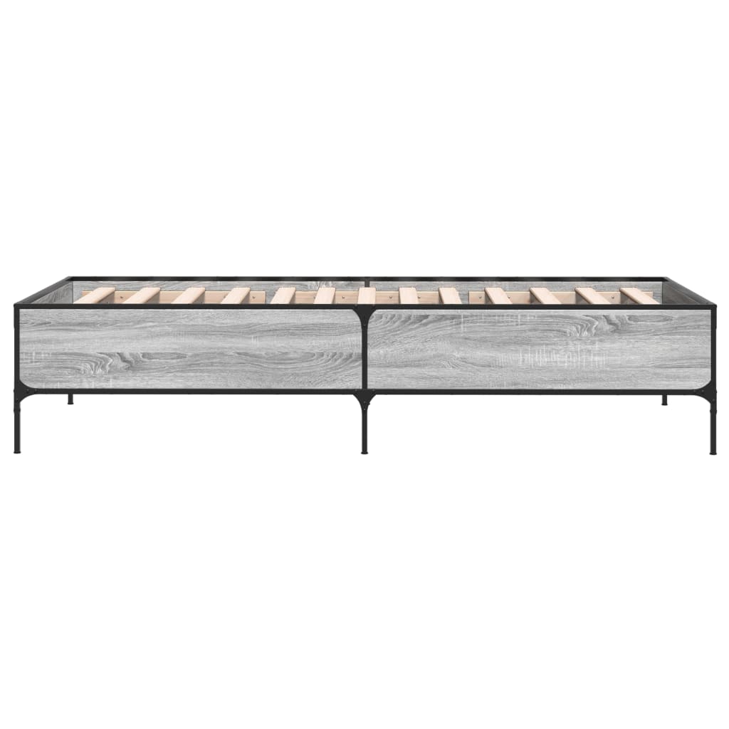 Giroletto Grigio Sonoma 100x200 cm Legno Multistrato e Metallo - homemem39