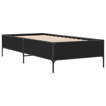 Giroletto Nero 90x200 cm in Legno Multistrato e Metallo | homemem39