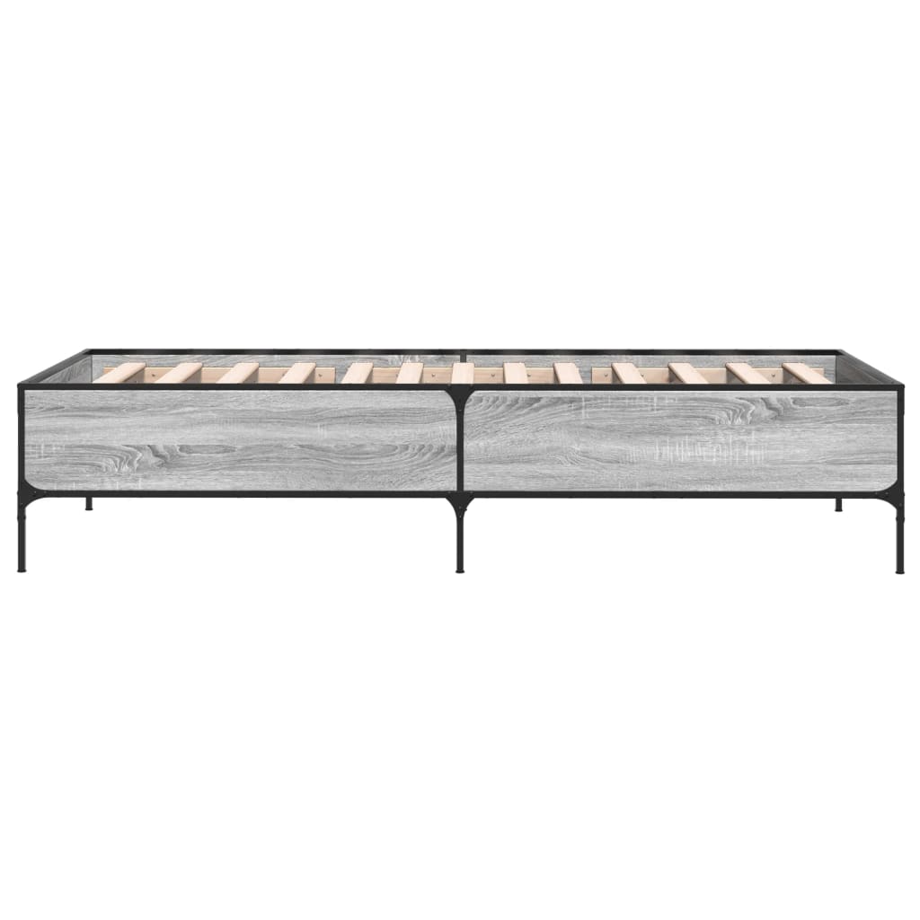 Giroletto Grigio Sonoma 90x200 cm Legno Multistrato e Metallo | homemem39