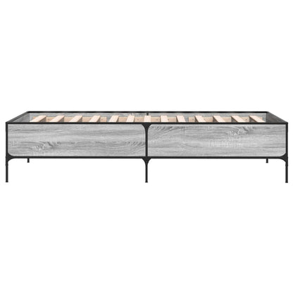 Giroletto Grigio Sonoma 90x200 cm Legno Multistrato e Metallo | homemem39