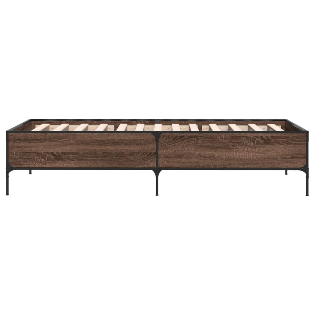 Giroletto Rovere Marrone 90x200 cm Legno Multistrato e Metallo | homemem39