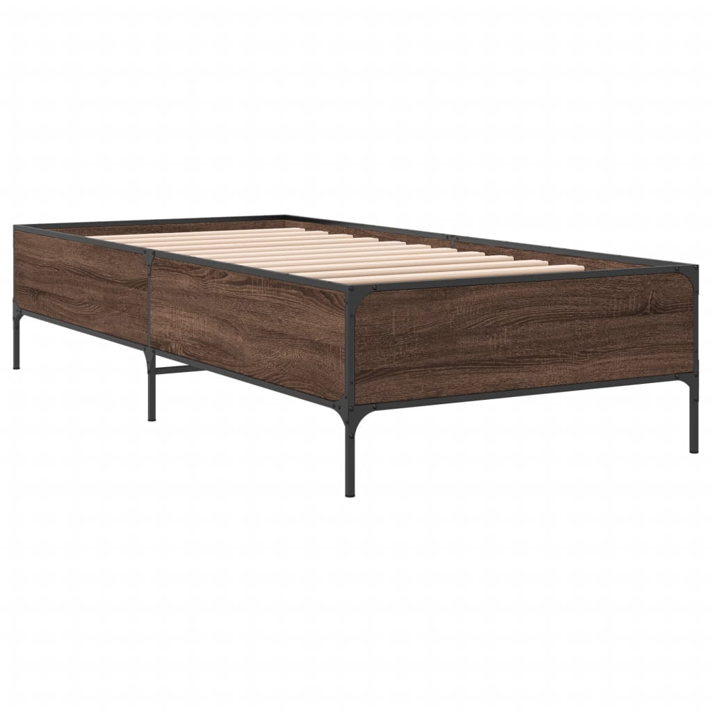 Giroletto Rovere Marrone 90x200 cm Legno Multistrato e Metallo | homemem39