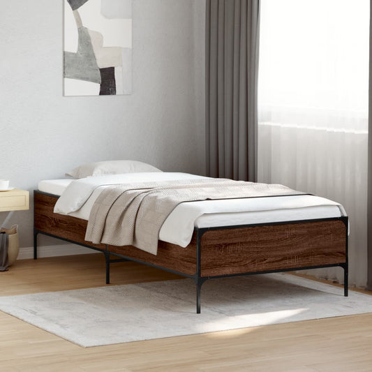 Giroletto Rovere Marrone 90x200 cm Legno Multistrato e Metallo | homemem39