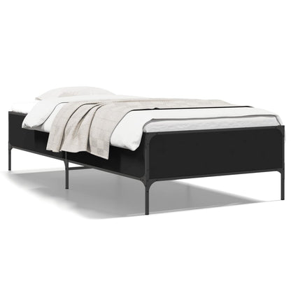 Giroletto Nero 90x190 cm in Legno Multistrato e Metallo | homemem39
