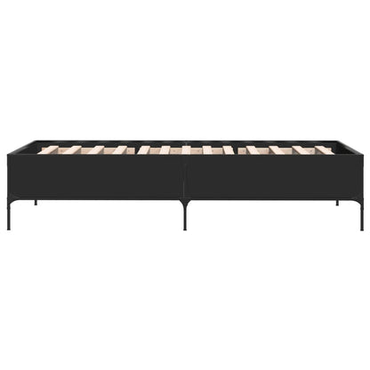 Giroletto Nero 90x190 cm in Legno Multistrato e Metallo | homemem39