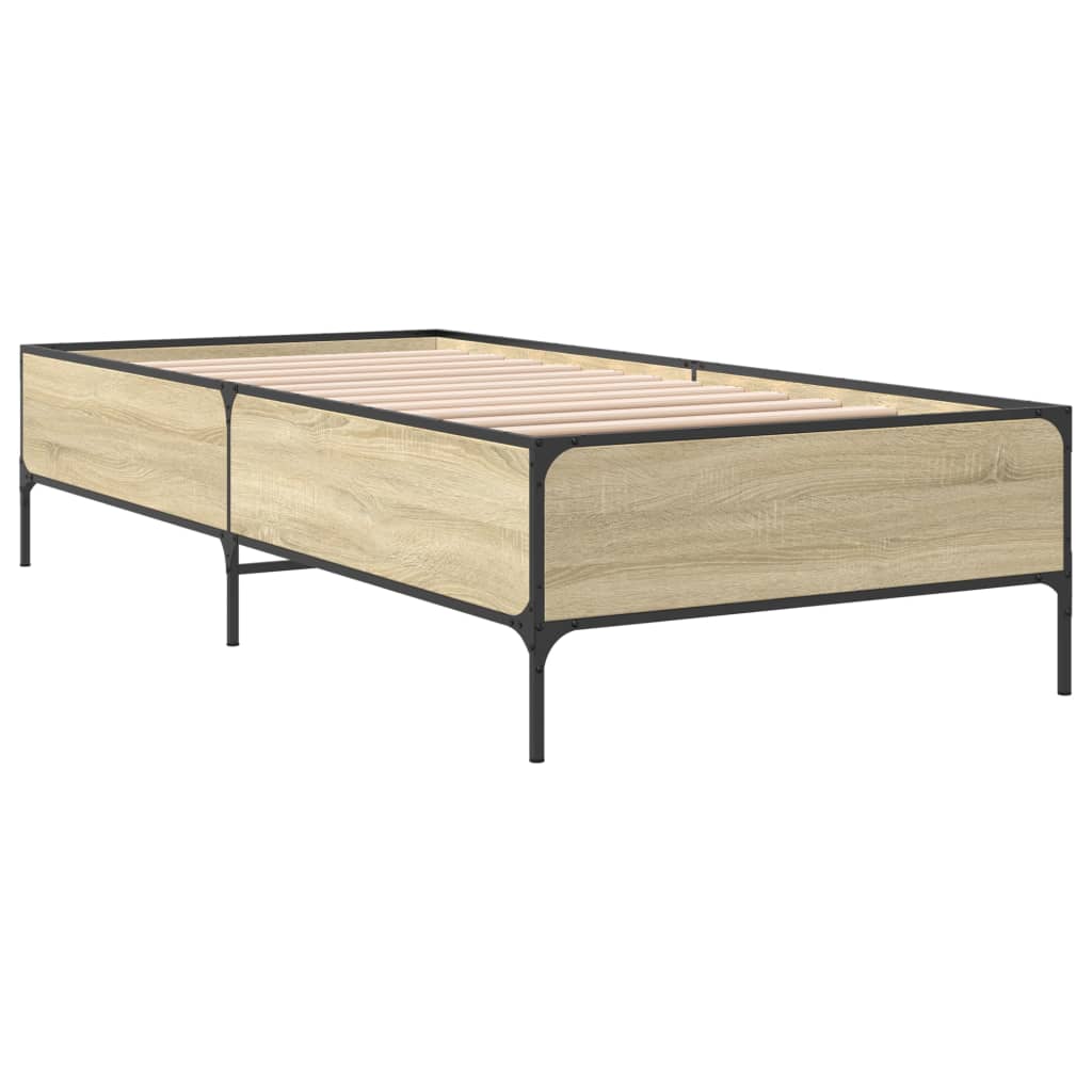 Giroletto Rovere Sonoma 90x190cm in Legno Multistrato e Metallo | homemem39
