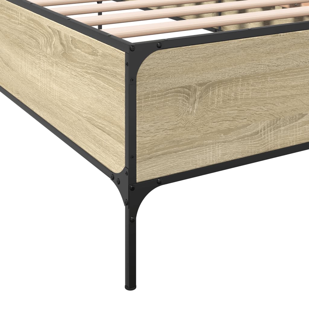Giroletto Rovere Sonoma 90x190cm in Legno Multistrato e Metallo | homemem39