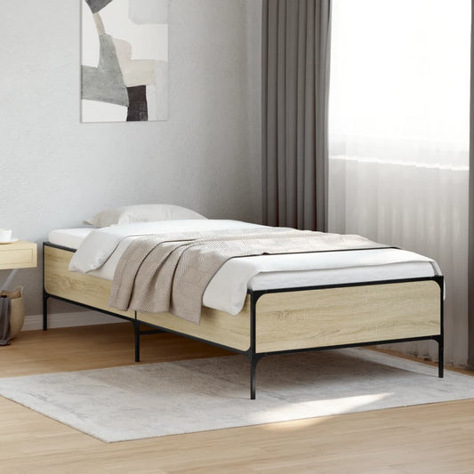 Giroletto Rovere Sonoma 90x190cm in Legno Multistrato e Metallo | homemem39