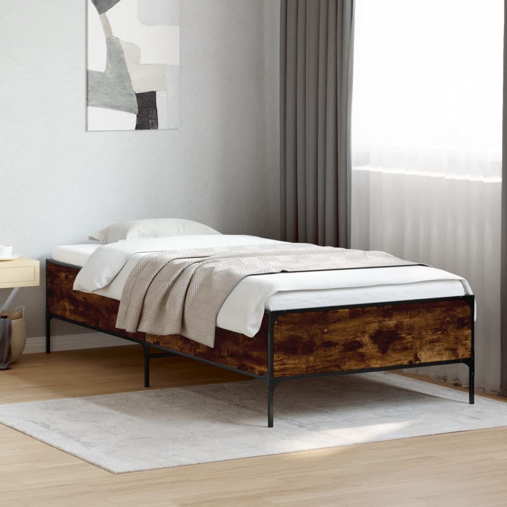 Giroletto Rovere Fumo 90x190 cm in Legno Multistrato e Metallo | homemem39