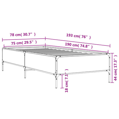 Giroletto Rovere Fumo 75x190 cm in Legno Multistrato e Metallo | homemem39