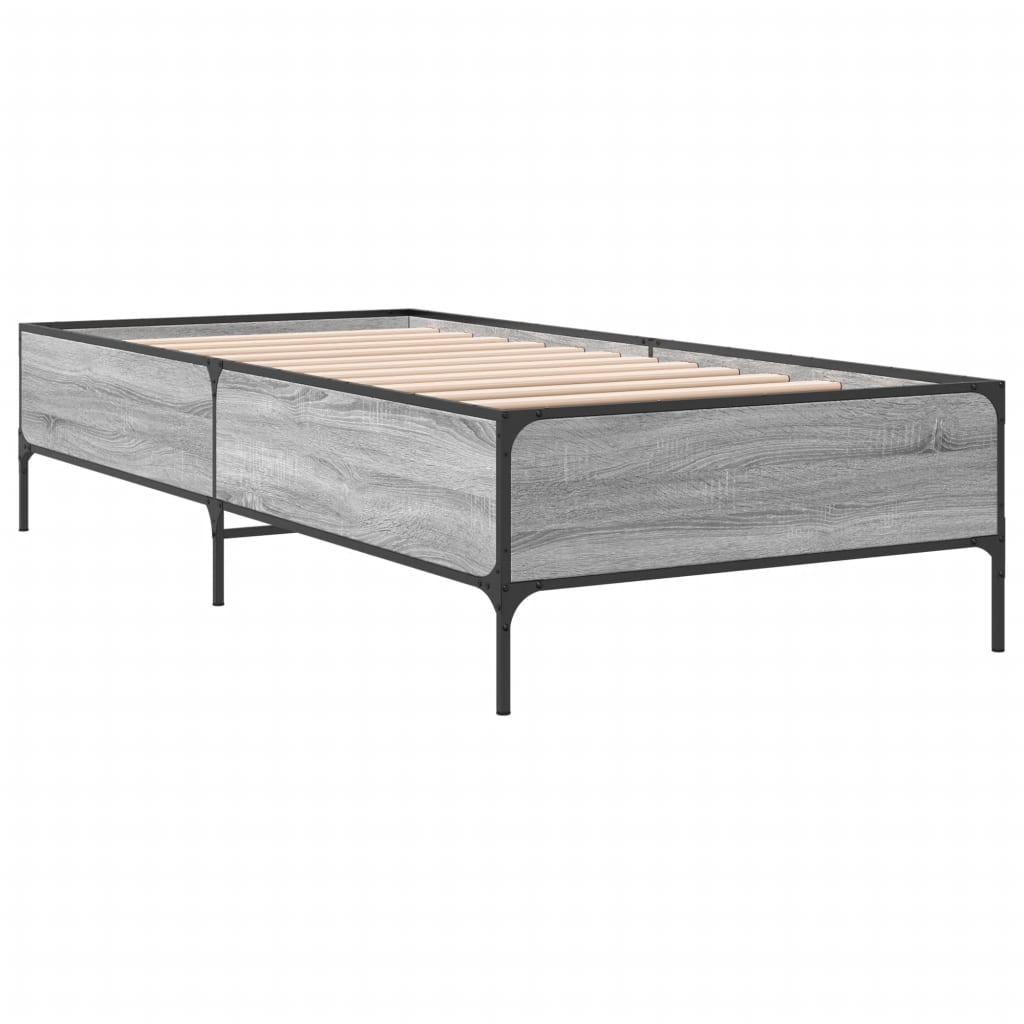 Giroletto Grigio Sonoma 75x190cm in Legno Multistrato e Metallo | homemem39