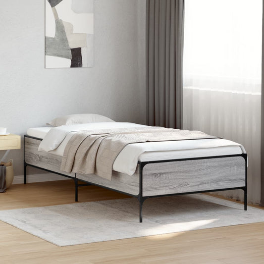 Giroletto Grigio Sonoma 75x190cm in Legno Multistrato e Metallo | homemem39