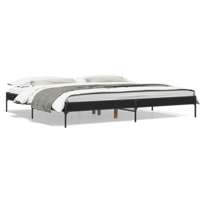 Giroletto Nero 200x200 cm in Legno Multistrato e Metallo | homemem39