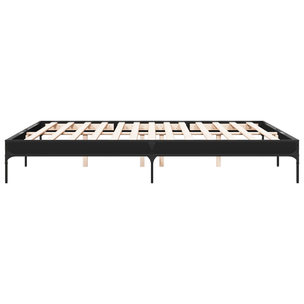 Giroletto Nero 200x200 cm in Legno Multistrato e Metallo | homemem39