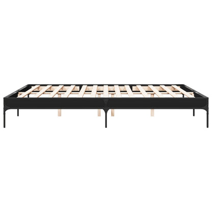 Giroletto Nero 200x200 cm in Legno Multistrato e Metallo | homemem39