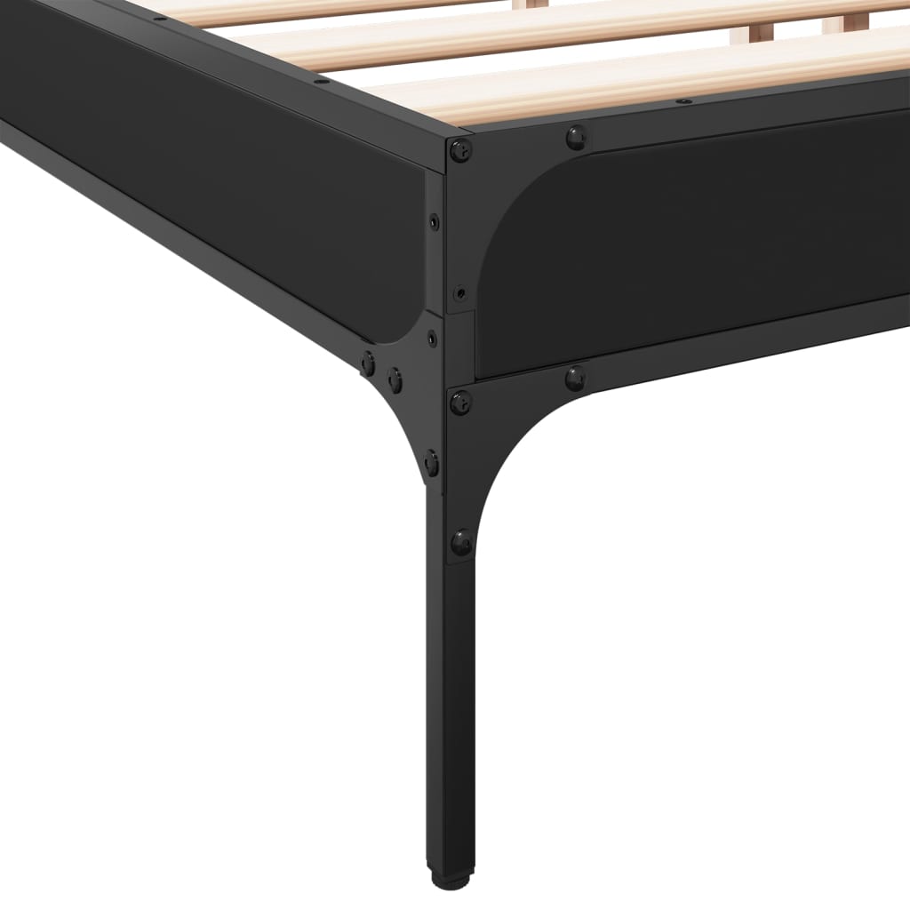 Giroletto Nero 200x200 cm in Legno Multistrato e Metallo | homemem39
