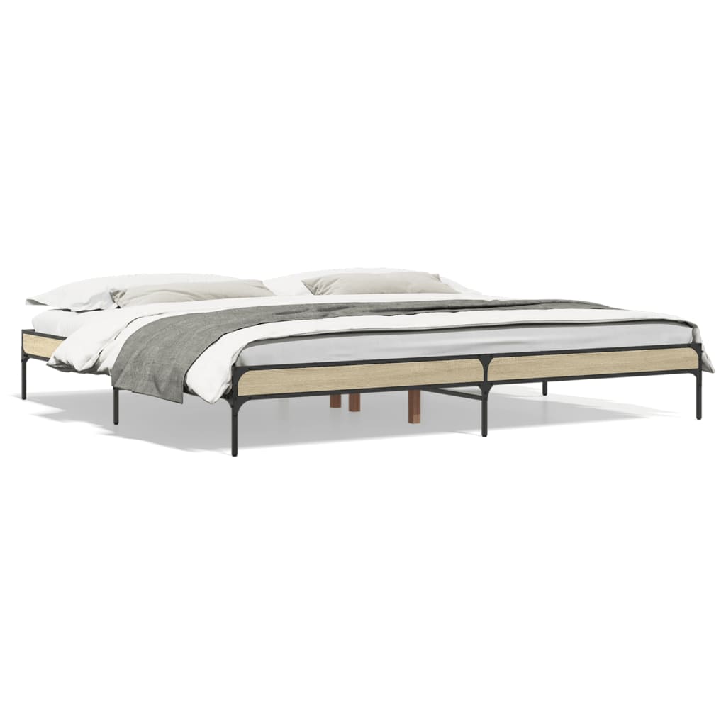 Giroletto Rovere Sonoma 200x200 cm Legno Multistrato e Metallo | homemem39