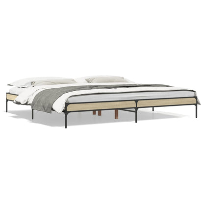 Giroletto Rovere Sonoma 200x200 cm Legno Multistrato e Metallo | homemem39