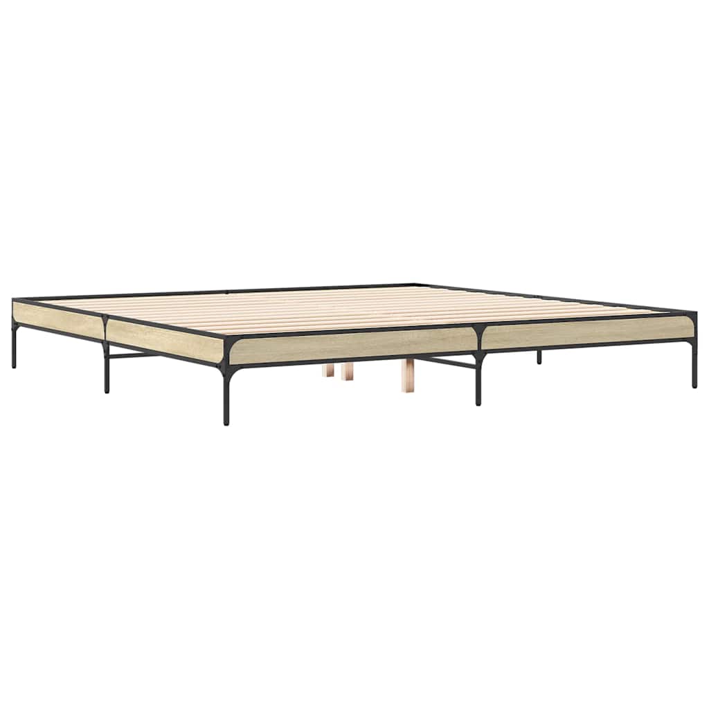 Giroletto Rovere Sonoma 200x200 cm Legno Multistrato e Metallo | homemem39