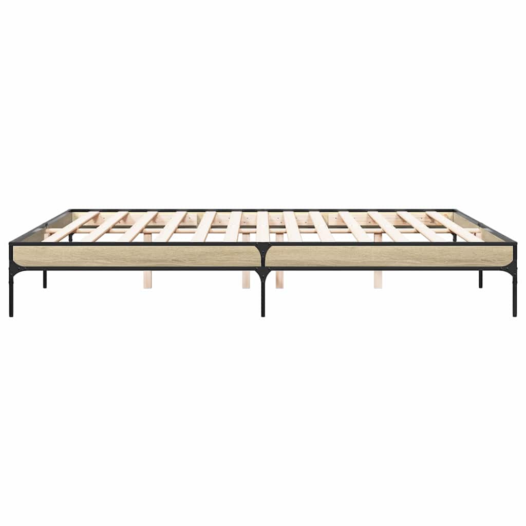 Giroletto Rovere Sonoma 200x200 cm Legno Multistrato e Metallo | homemem39
