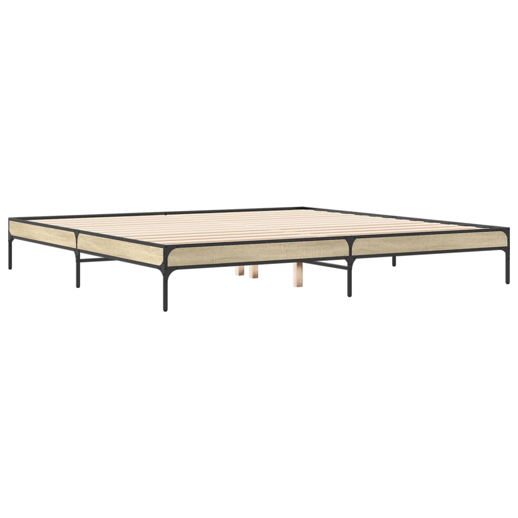 Giroletto Rovere Sonoma 200x200 cm Legno Multistrato e Metallo | homemem39