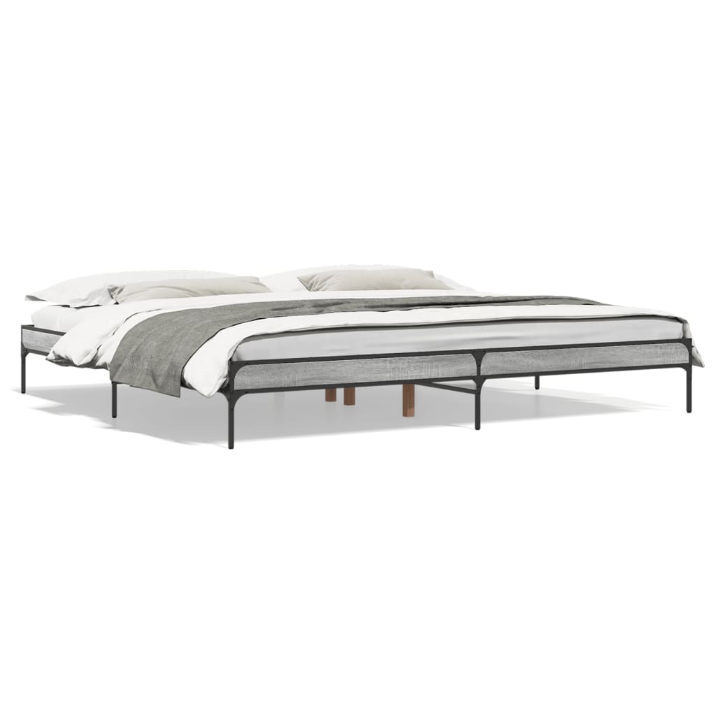 Giroletto Grigio Sonoma 200x200 cm in Legno Multistrato Metallo | homemem39