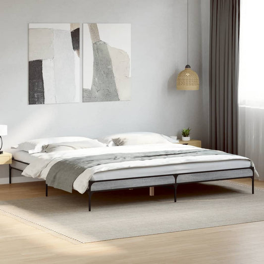 Giroletto Grigio Sonoma 200x200 cm in Legno Multistrato Metallo | homemem39